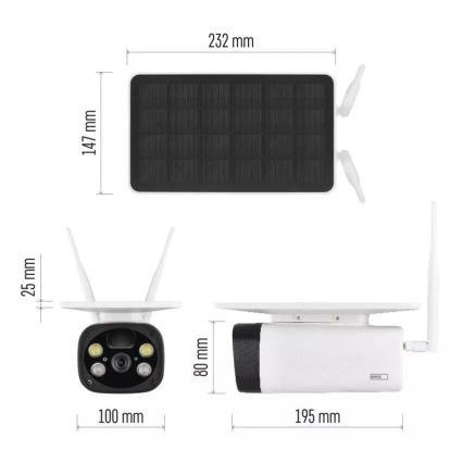 Câmara IP inteligente para exterior GoSmart 3,5W/5V 8800 mAh IP55