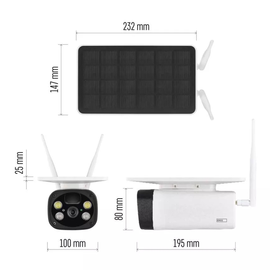 Câmara IP inteligente para exterior GoSmart 3,5W/5V 8800 mAh IP55