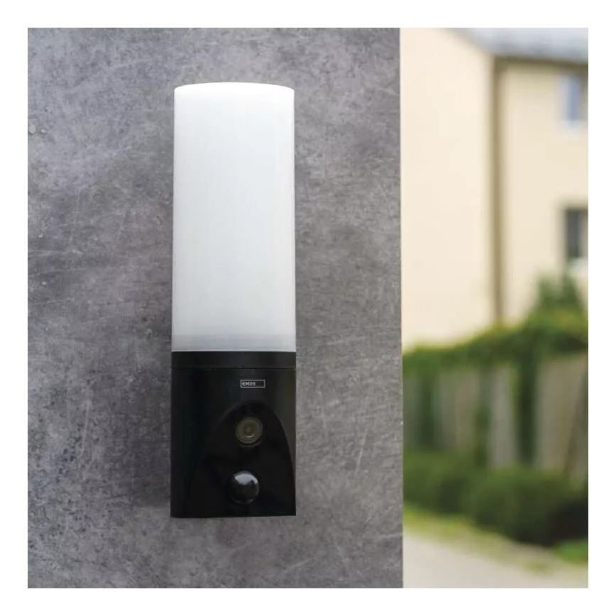 Câmara exterior inteligente LED com luz GoSmart LED/12W/230V 3200K IP65 Wi-Fi Tuya preta