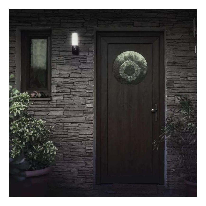 Câmara exterior inteligente LED com luz GoSmart LED/12W/230V 3200K IP65 Wi-Fi Tuya preta