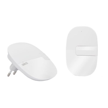 Campainha de tomada sem fios 230V branca