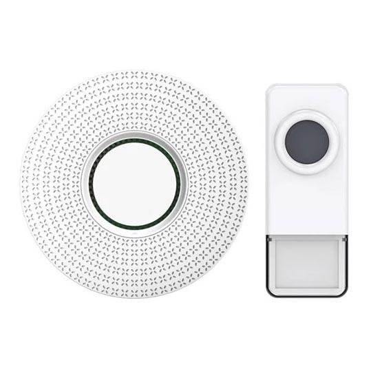 Campainha de tomada sem fios 230V IP55 branca