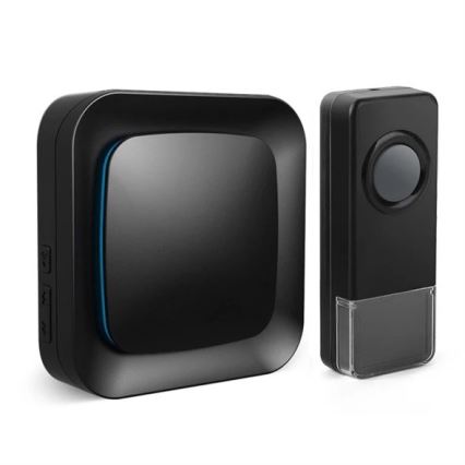 Campainha de tomada sem fios 230V IP55 preta