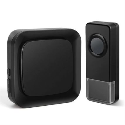 Campainha de tomada sem fios 230V IP55 preta