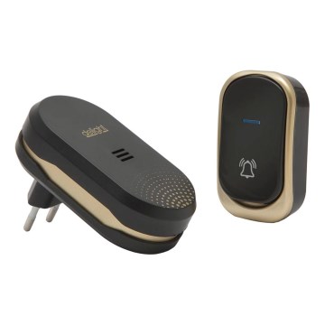 Campainha de tomada sem fios 230V preta