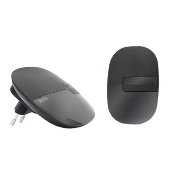 Campainha de tomada sem fios 230V preta