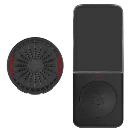 Campainha sem fio para tomada 230V + 1xCR2032 preta