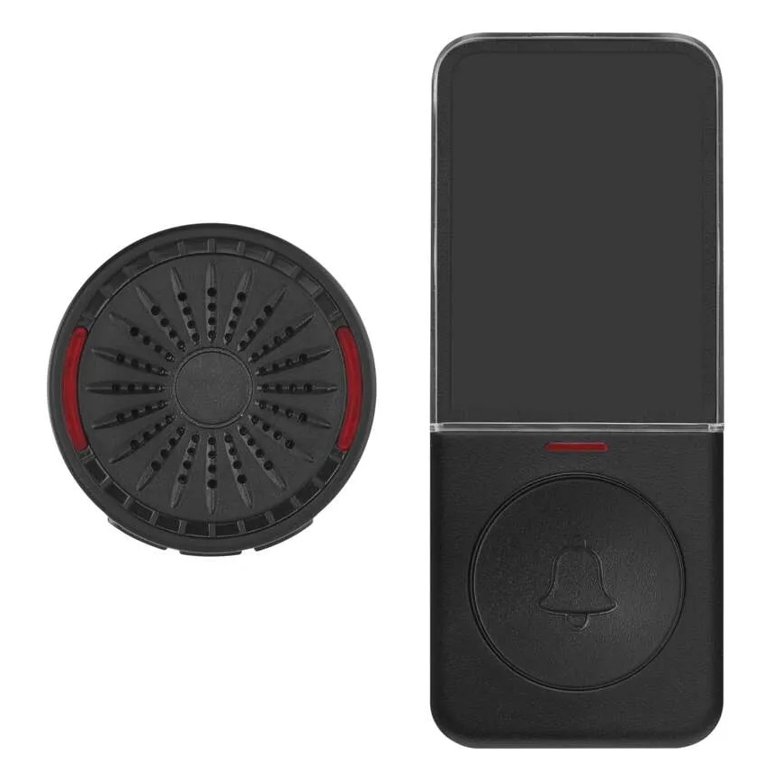 Campainha sem fio para tomada 230V + 1xCR2032 preta