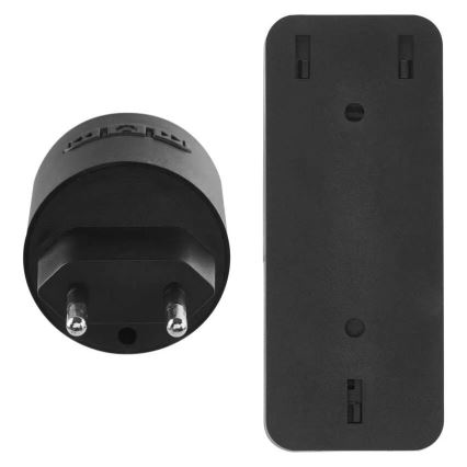 Campainha sem fio para tomada 230V + 1xCR2032 preta