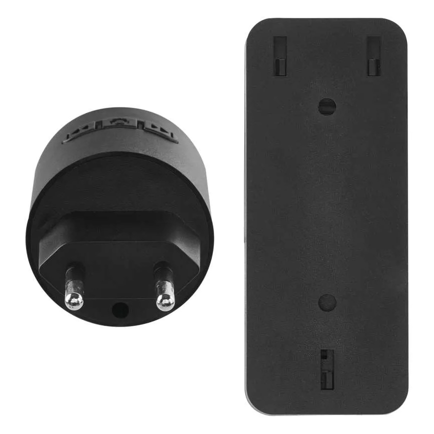 Campainha sem fio para tomada 230V + 1xCR2032 preta