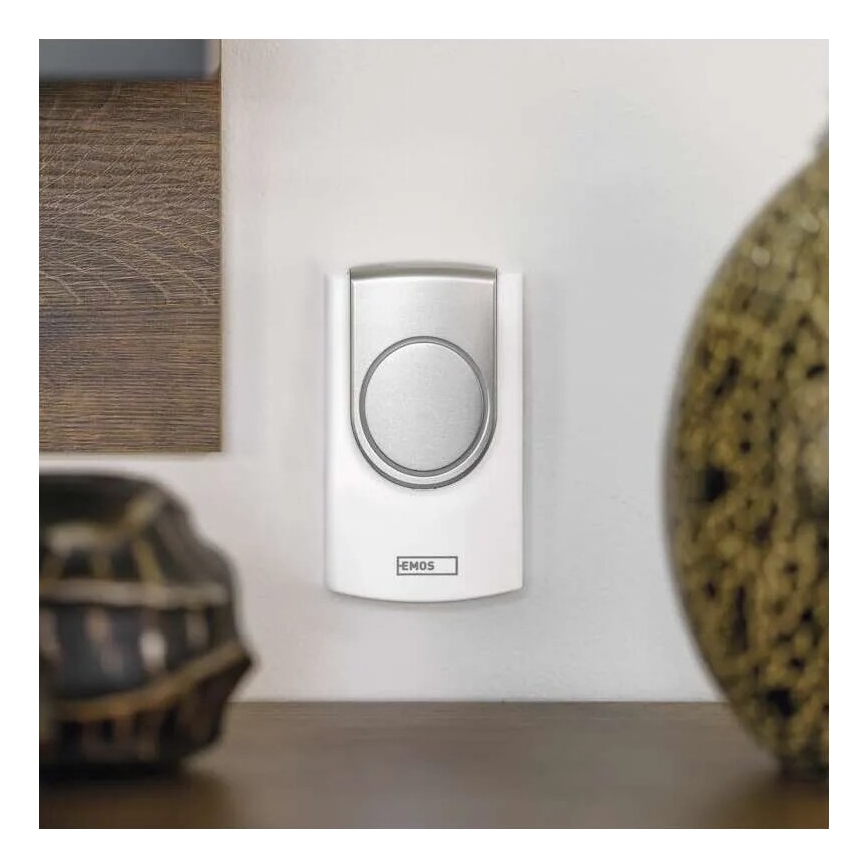 Campainha sem fios 3xAA IP44 branco/prateado