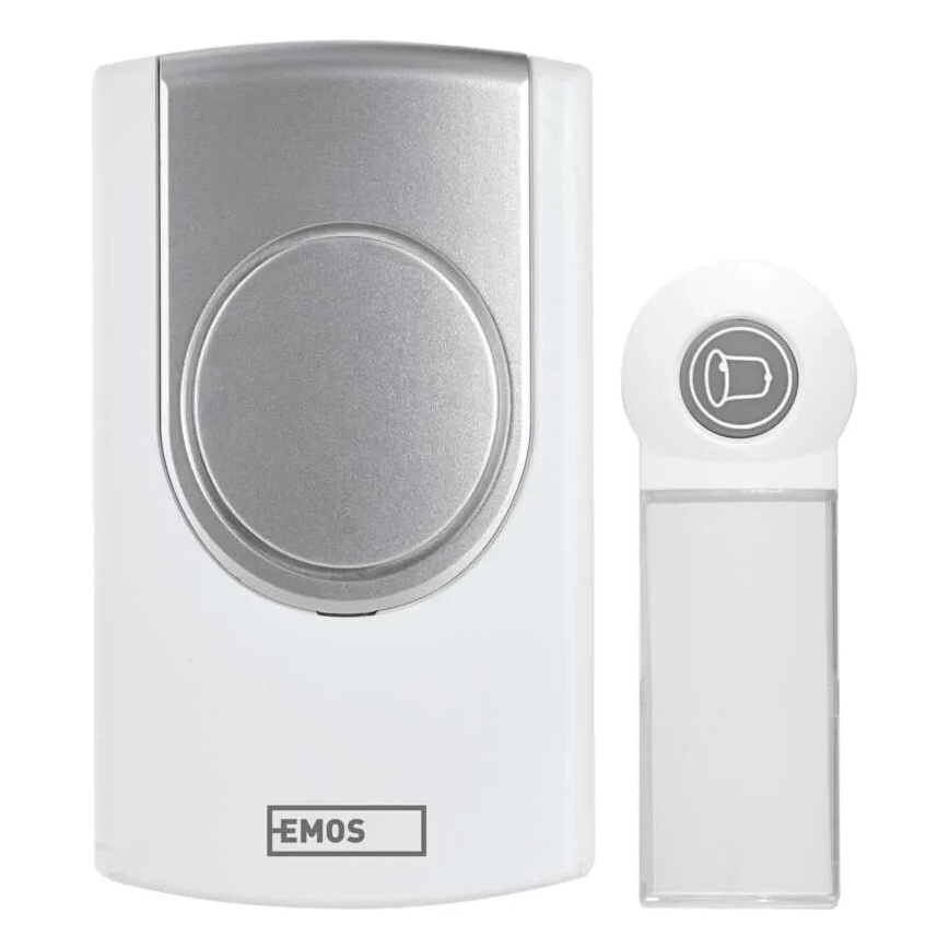 Campainha sem fios 3xAA IP44 branco/prateado