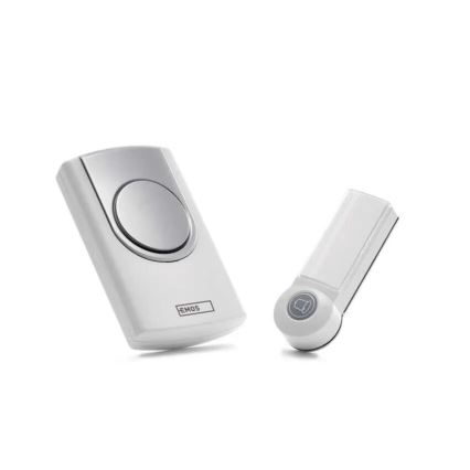 Campainha sem fios 3xAA IP44 branco/prateado