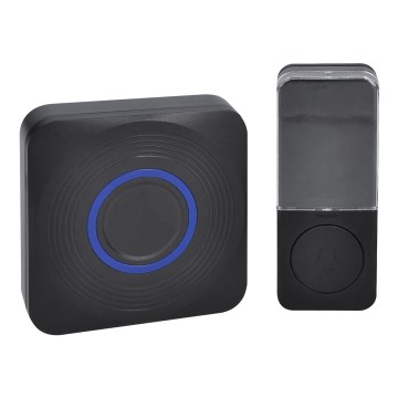 Campainha sem fios alimentada a pilhas 3xAAA IP56 preto