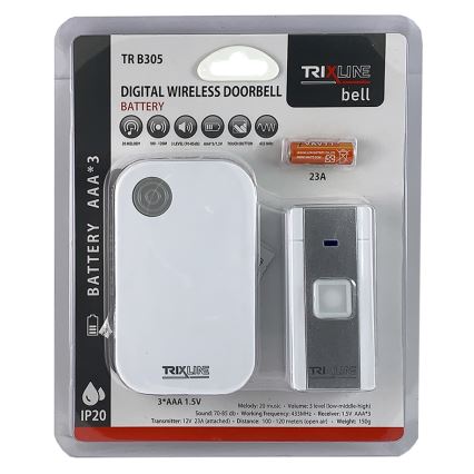 Campainha sem fios BELL 1x23A + 3xAAA branco