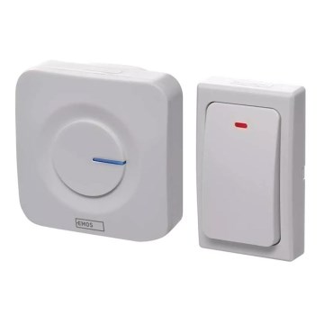 Campainha sem fios de tomada 230V IP44 branca