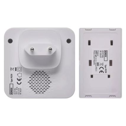 Campainha sem fios de tomada 230V IP44 branca