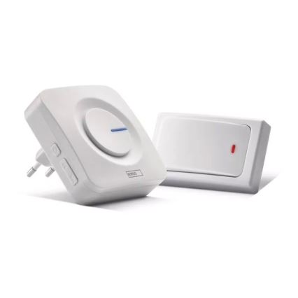 Campainha sem fios de tomada 230V IP44 branca