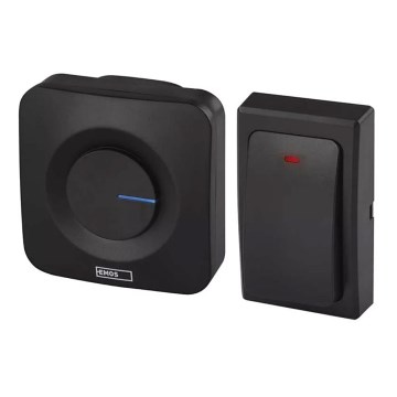 Campainha sem fios de tomada 230V IP44 preta