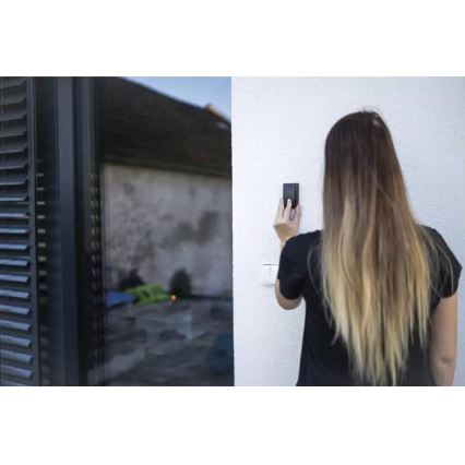Campainha sem fios de tomada 230V IP44 preta
