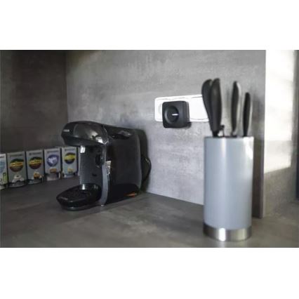 Campainha sem fios de tomada 230V IP44 preta