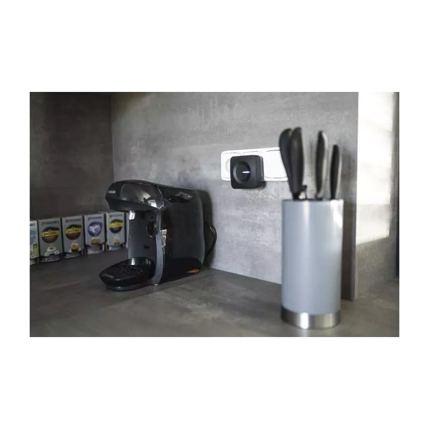 Campainha sem fios de tomada 230V IP44 preta