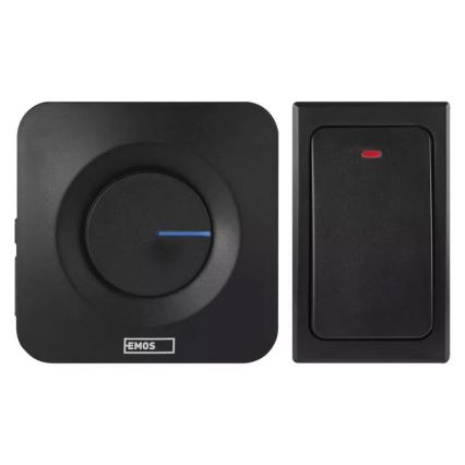 Campainha sem fios de tomada 230V IP44 preta