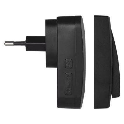 Campainha sem fios de tomada 230V IP44 preta