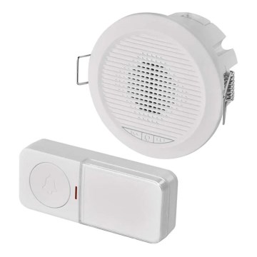 Campainha sem fios encastrada 230V + 1xCR2032 branca