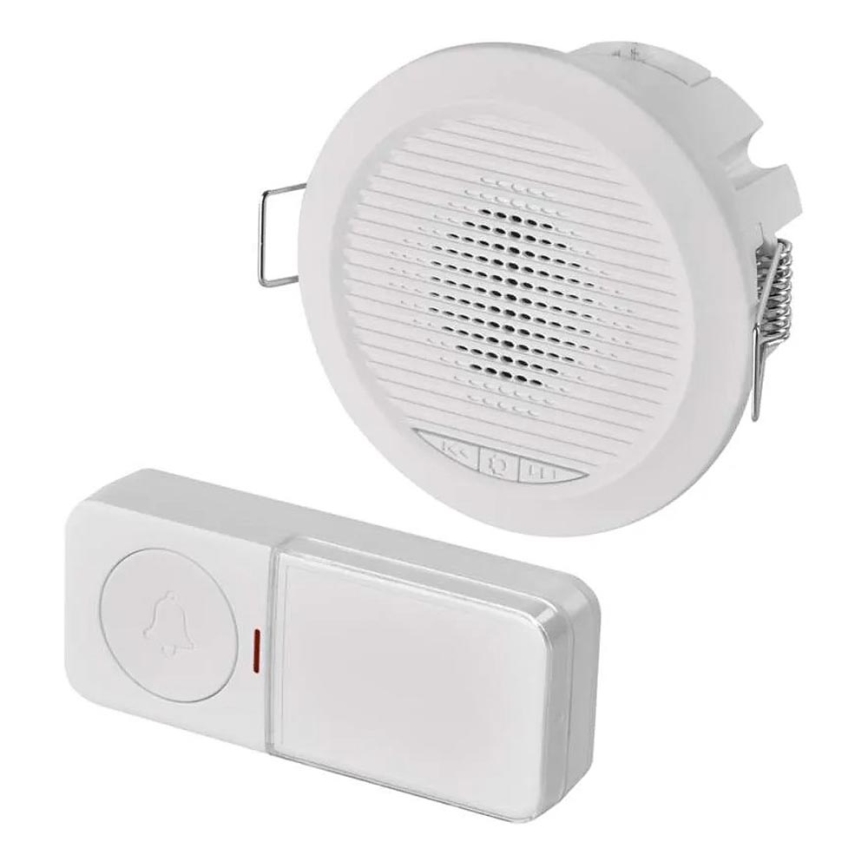 Campainha sem fios encastrada 230V + 1xCR2032 branca