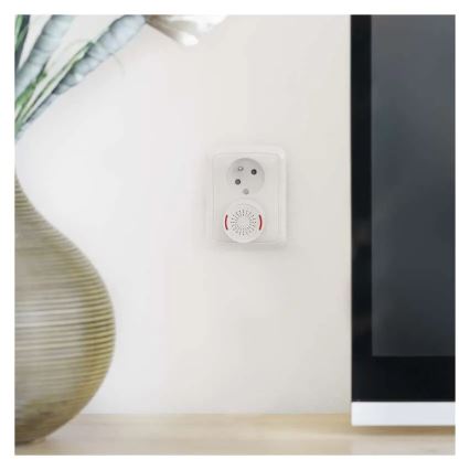 Campainha sem fios para tomada 230 V + 1x CR2032 branca