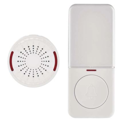 Campainha sem fios para tomada 230 V + 1x CR2032 branca