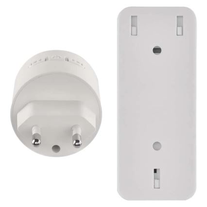 Campainha sem fios para tomada 230 V + 1x CR2032 branca