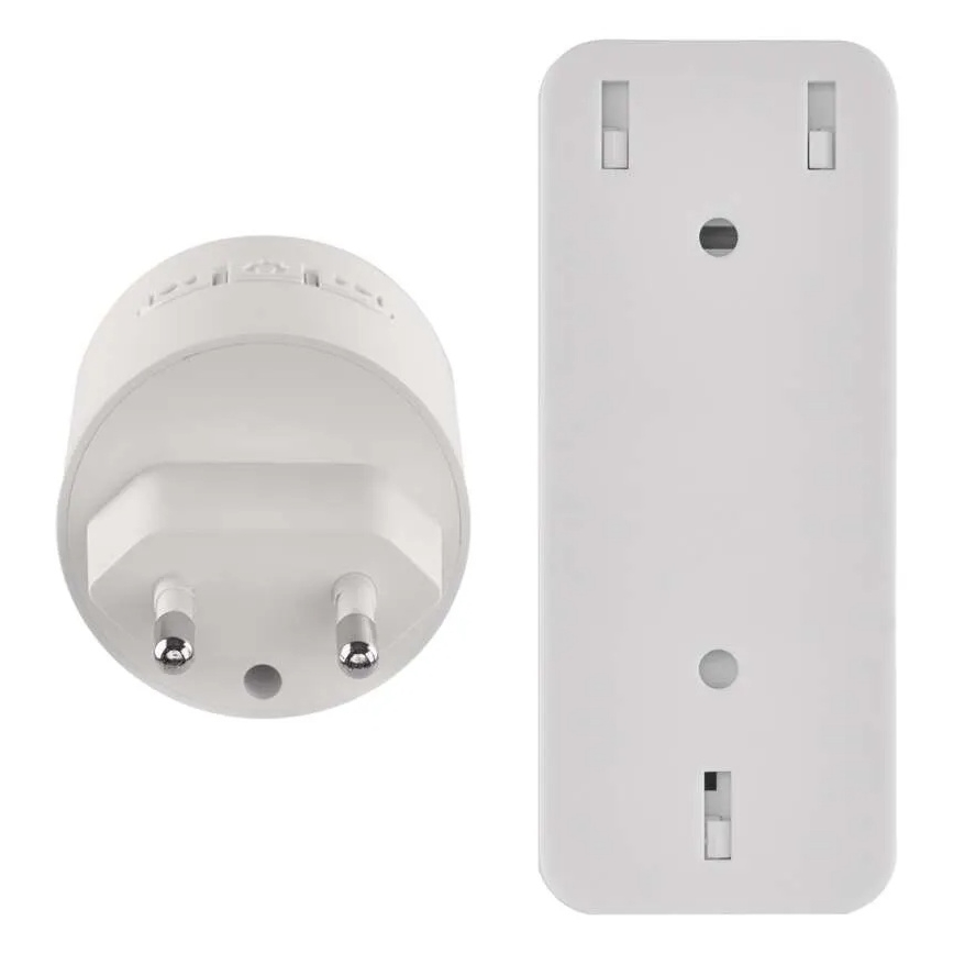 Campainha sem fios para tomada 230 V + 1x CR2032 branca