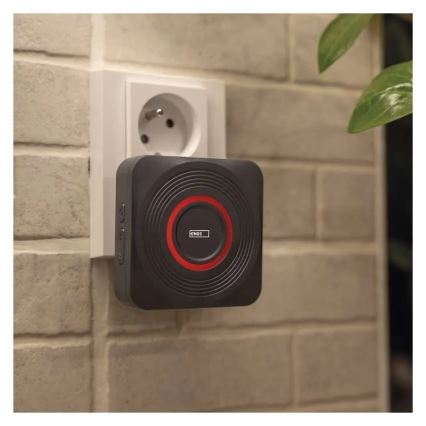 Campainha sem fios para tomada GoSmart 230V + 1x CR2032 cinzenta Wi-Fi