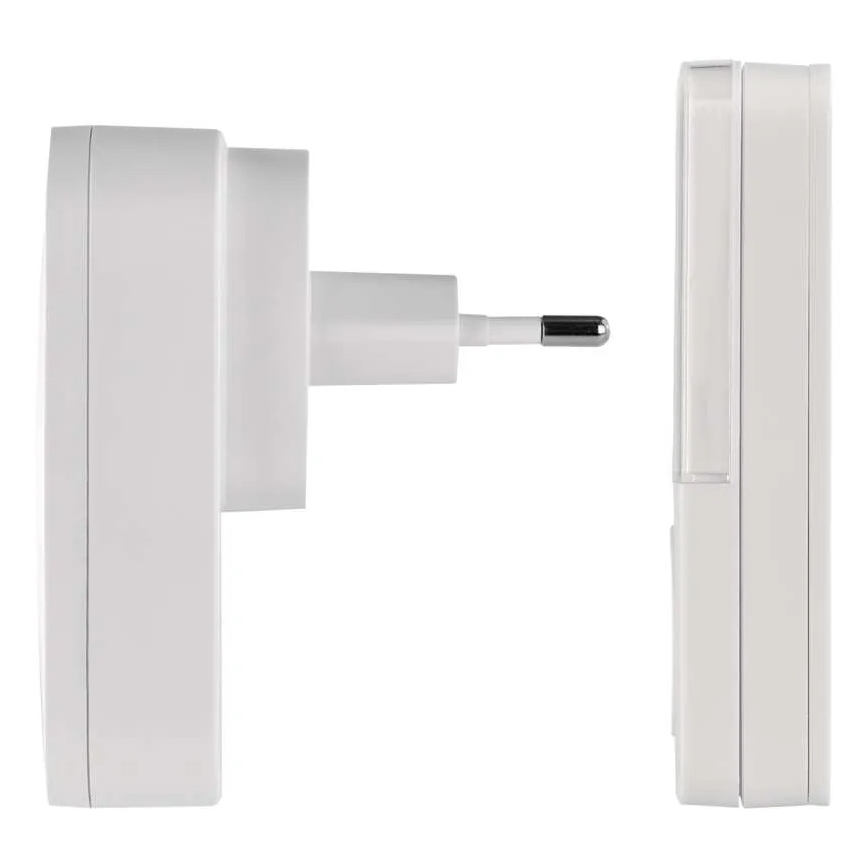 Campainha sem fios para tomada GoSmart 230V + 1xCR2032, branca, Wi-Fi