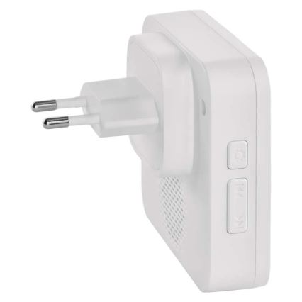 Campainha sem fios para tomada GoSmart 230V + 1xCR2032, branca, Wi-Fi