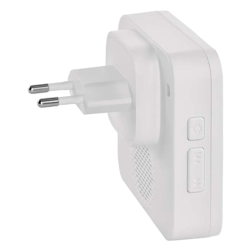 Campainha sem fios para tomada GoSmart 230V + 1xCR2032, branca, Wi-Fi