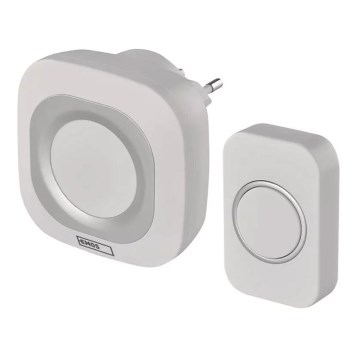Campainha Sem Fios Plug-in 230V + 1xCR2032 IP44 branco