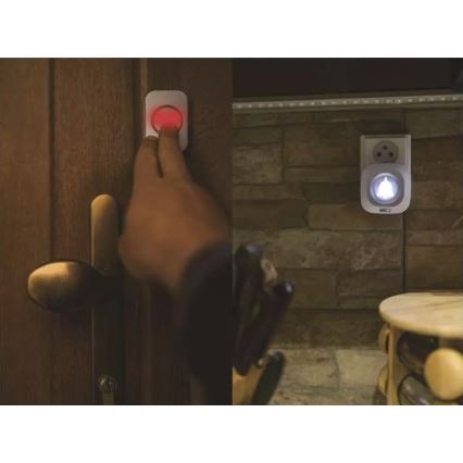 Campainha Sem Fios Plug-in 230V + 1xCR2032 IP44 branco