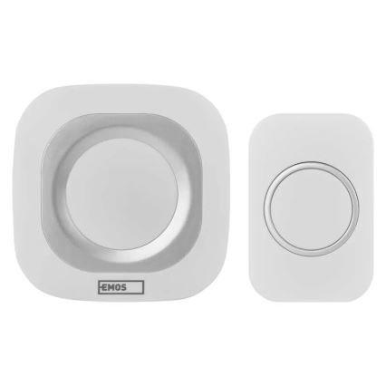 Campainha Sem Fios Plug-in 230V + 1xCR2032 IP44 branco