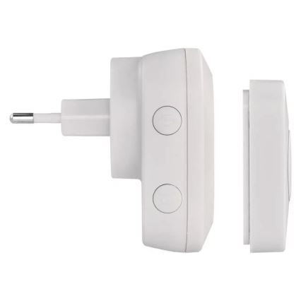 Campainha Sem Fios Plug-in 230V + 1xCR2032 IP44 branco