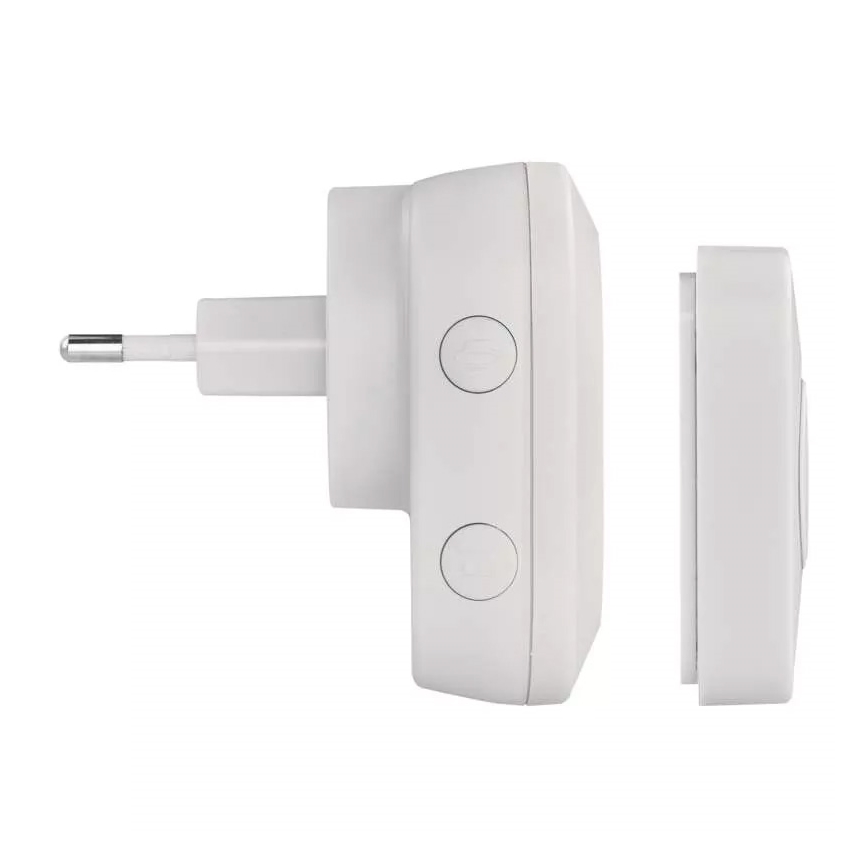 Campainha Sem Fios Plug-in 230V + 1xCR2032 IP44 branco