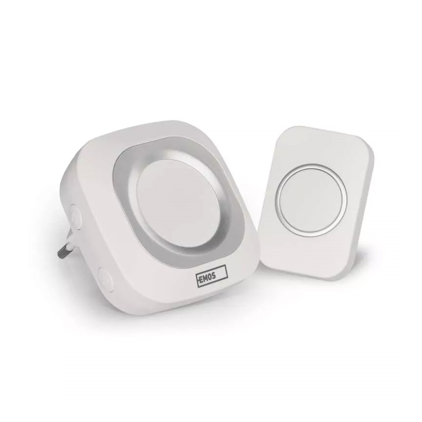 Campainha Sem Fios Plug-in 230V + 1xCR2032 IP44 branco