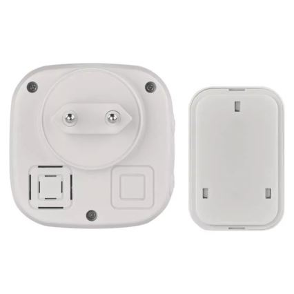 Campainha Sem Fios Plug-in 230V + 1xCR2032 IP44 cinzento