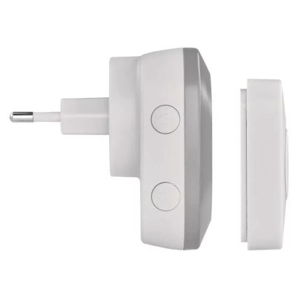 Campainha Sem Fios Plug-in 230V + 1xCR2032 IP44 cinzento