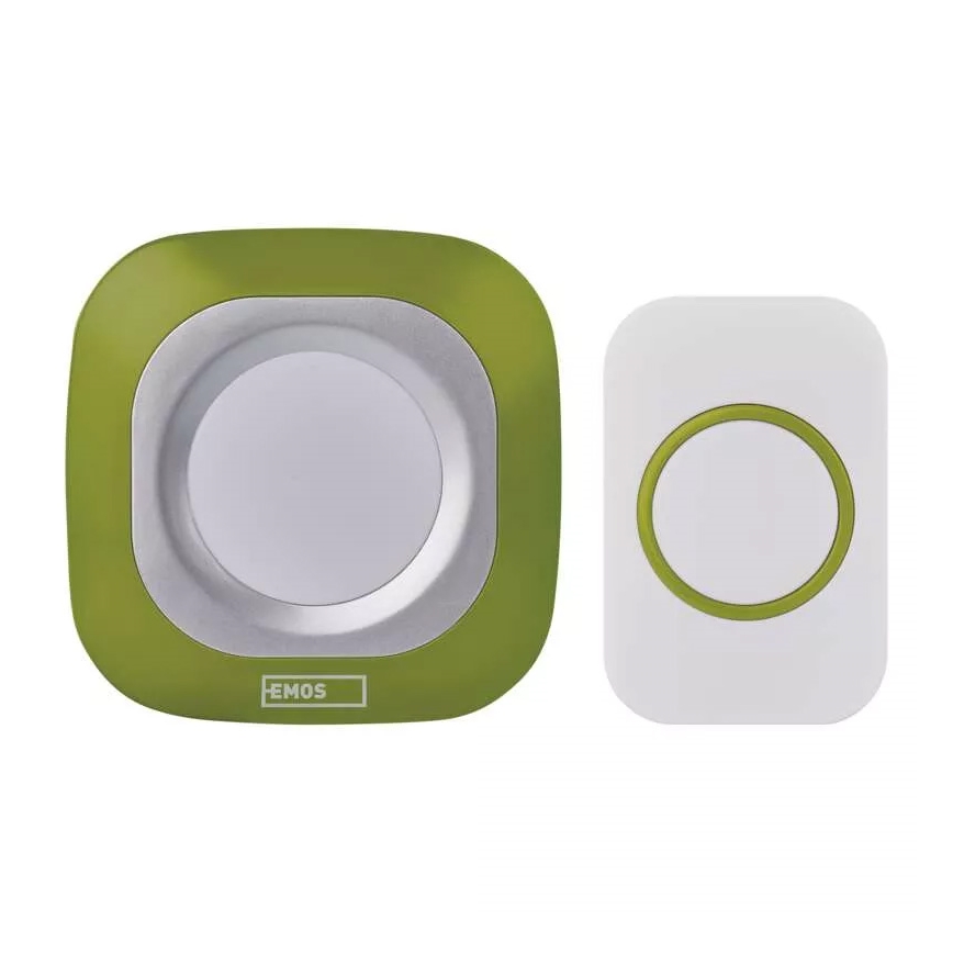 Campainha Sem Fios Plug-in 230V + 1xCR2032 IP44 verde