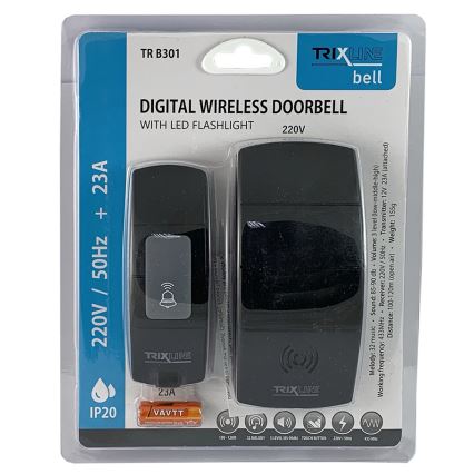 Campainha Sem Fios Plug-in BELL 230V + 1x23A preto