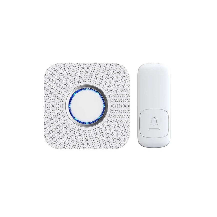 Campainha Sem Fios Plug-in cinético 230V branco