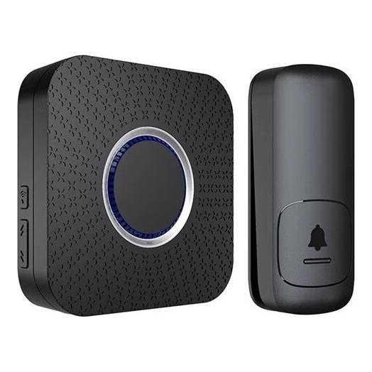 Campainha Sem Fios Plug-in cinético 230V preto